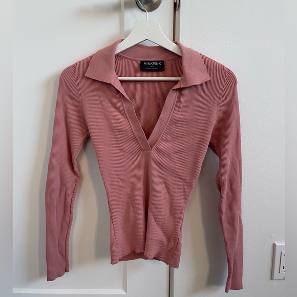 Mink pink lightweight pink sweater, size small - Picture 1 of 3